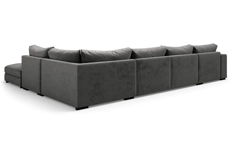 Dubai suuri U-sohvan moduuli divaanilla vasen, sametti, erikoissyvä - Tummanharmaa - Huonekalut - Sohva - Moduulisohva - Moduulisohvakokonaisuus