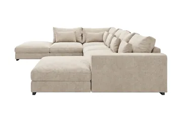Dubai U-moduulisohva divaanilla oikea, erikoissyvä chenille-kankaalla - Beige - Huonekalut - Sohva - Moduulisohva - Moduulisohvakokonaisuus