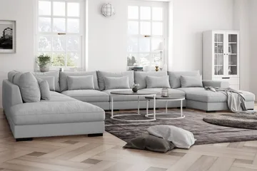 Dubai U-moduulisohva Large, divaani oikea, erikoissyvä - Vaaleanharmaa - Huonekalut - Sohva - Moduulisohva - Moduulisohvakokonaisuus