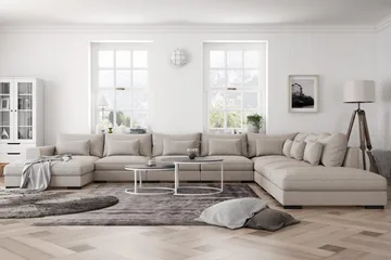 Dubai U-moduulisohva Large, divaani vasen, erikoissyvä - Beige - Huonekalut - Sohva - Moduulisohva - Moduulisohvakokonaisuus