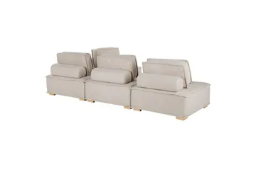 Hörnsoffa Beliani Tibro Beige/ljust trä Beige||Light colored wood - Huonekalut - Sohva - Moduulisohva