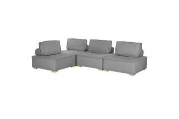 Hörnsoffa Beliani Tibro Beige/ljust trä Light grey||Light colored wood - Huonekalut - Sohva - Moduulisohva