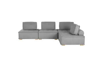 Hörnsoffa Beliani Tibro Beige/ljust trä Light grey||Light colored wood - Huonekalut - Sohva - Moduulisohva