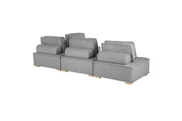 Hörnsoffa Beliani Tibro Beige/ljust trä Light grey||Light colored wood - Huonekalut - Sohva - Moduulisohva