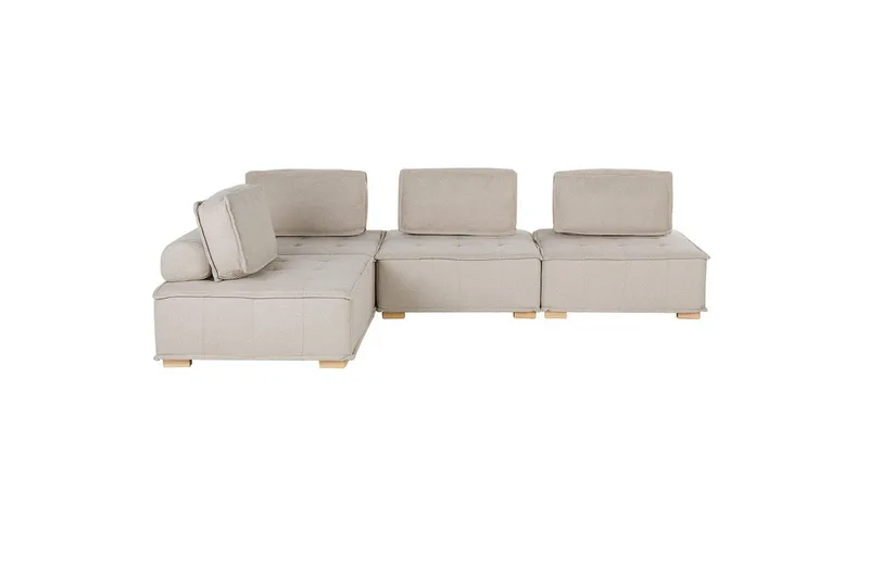 Hörnsoffa Beliani Tibro Beige/ljust trä NO_BRAND Beige||Light colored wood, undefined