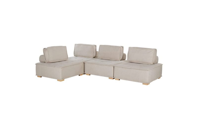 Hörnsoffa Beliani Tibro Beige/ljust trä NO_BRAND Beige||Light colored wood - Huonekalut - Sohva - Moduulisohva