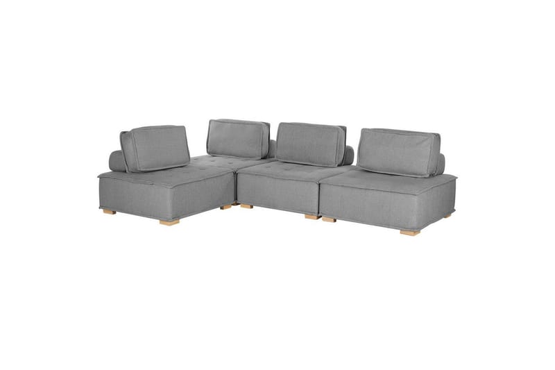 Hörnsoffa Beliani Tibro Beige/ljust trä NO_BRAND Light grey||Light colored wood - Huonekalut - Sohva - Moduulisohva