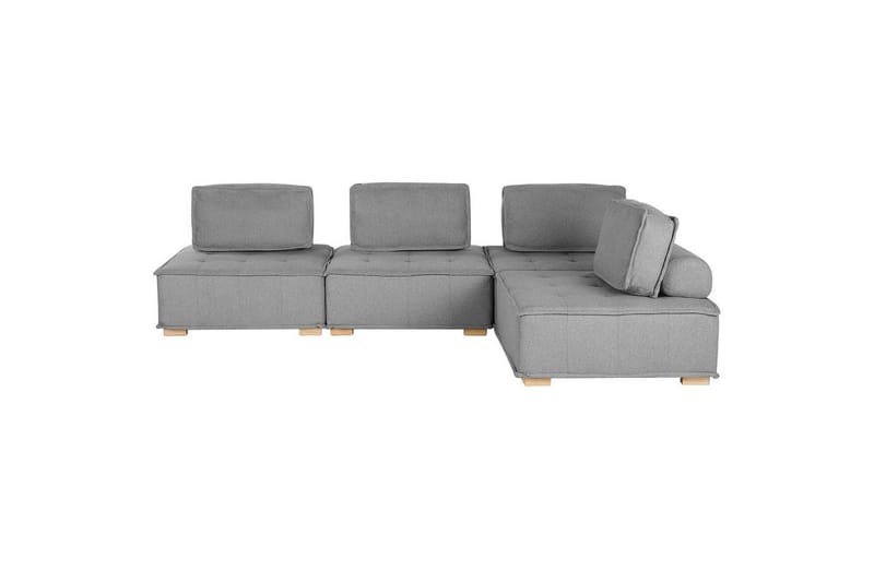 Hörnsoffa Beliani Tibro Beige/ljust trä NO_BRAND Light grey||Light colored wood - Huonekalut - Sohva - Moduulisohva