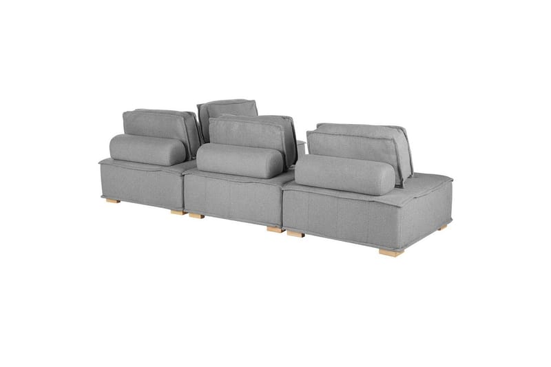 Hörnsoffa Beliani Tibro Beige/ljust trä NO_BRAND Light grey||Light colored wood - Huonekalut - Sohva - Moduulisohva