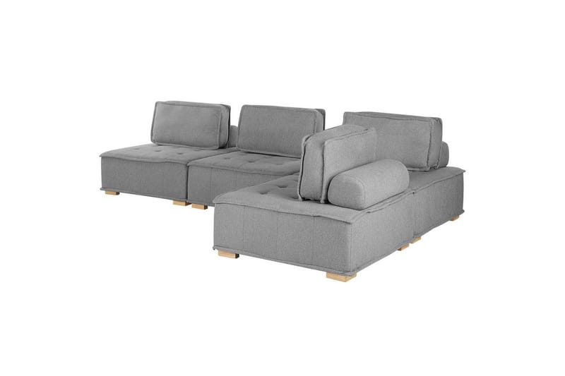 Hörnsoffa Beliani Tibro Beige/ljust trä NO_BRAND Light grey||Light colored wood - Huonekalut - Sohva - Moduulisohva