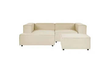Hörnsoffa med fotpall Beliani Aprica Beige - Huonekalut - Sohva - Moduulisohva