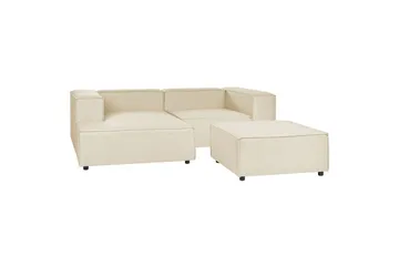 Hörnsoffa med fotpall Beliani Aprica Beige - Huonekalut - Sohva - Moduulisohva