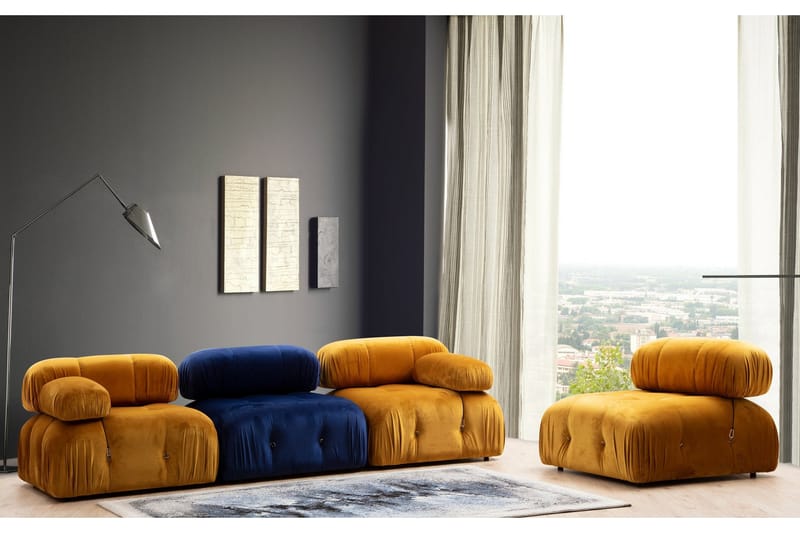 Keskimoduuli Belgin 95 cm - Sininen - Huonekalut - Sohva - Moduulisohva