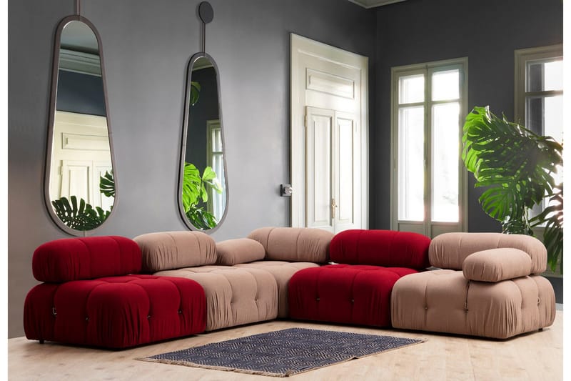 Keskimoduuli Belgin 95 cm - Punainen - Huonekalut - Sohva - Moduulisohva