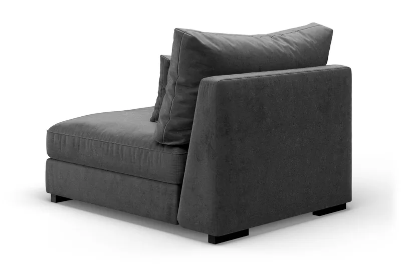 Keskimoduuli Dubai Sametti - Tummanharmaa - Huonekalut - Sohva - Moduulisohva