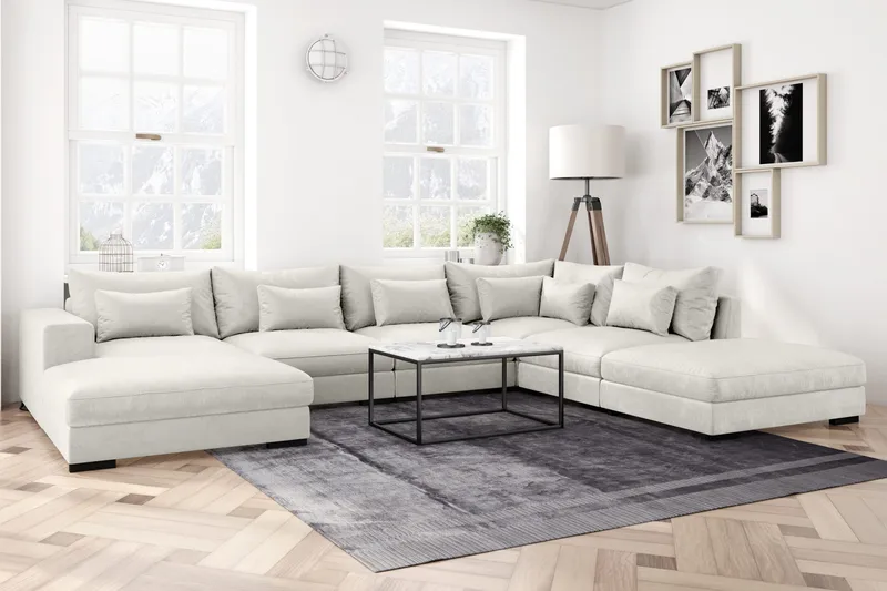 Keskimoduuli Dubai Sametti - Valkoinen - Huonekalut - Sohva - Moduulisohva