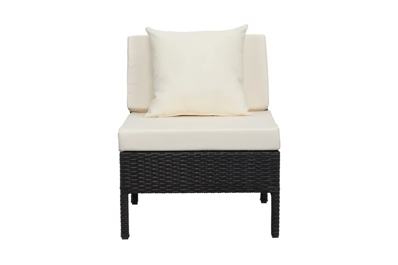 Keskimoduuli Elba Polyrottinki Musta/valkoinen - Musta/Valkoinen - Puutarhakalusteet - Tarvikkeet ulos - Tee se itse-moduulit - Keskimoduuli ulkosohva