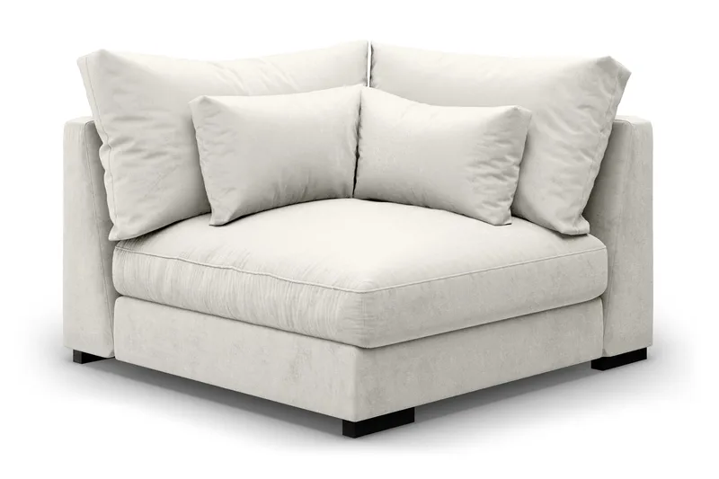 Kulmamoduuli Dubai Sametti extra syvä - Valkoinen - Huonekalut - Sohva - Moduulisohva - Kulmamoduuli