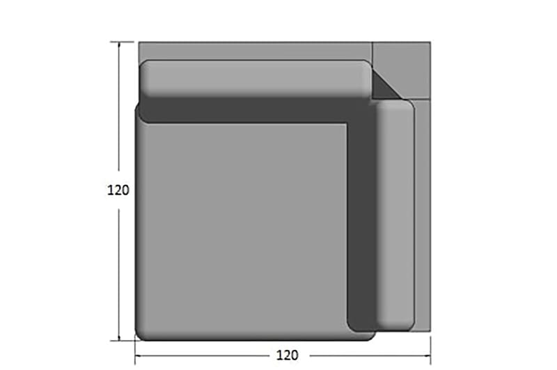 Kulmamoduuli Dubai Sametti extra syvä - Valkoinen - Huonekalut - Sohva - Moduulisohva - Kulmamoduuli