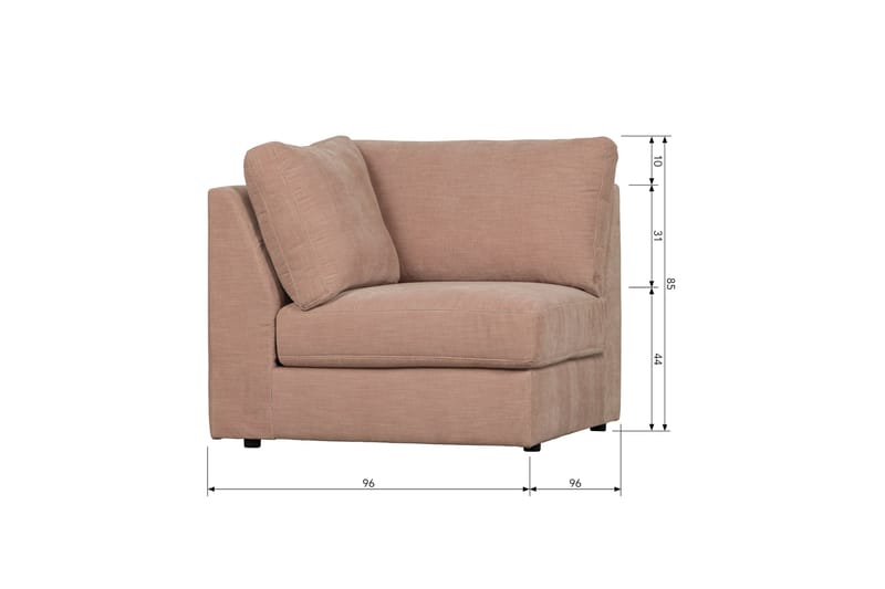 Kulmamoduuli Havelberg - Roosa - Huonekalut - Sohva - Moduulisohva - Kulmamoduuli