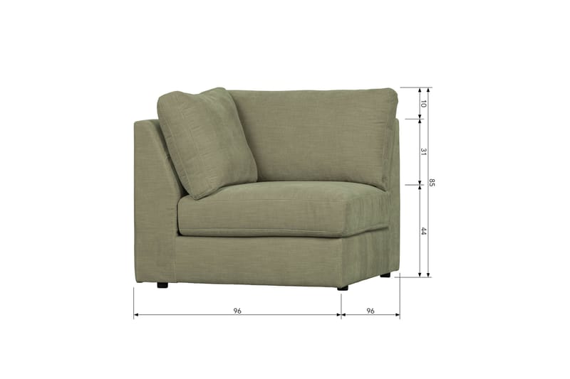 Kulmamoduuli Havelberg - Vihreä - Huonekalut - Sohva - Moduulisohva - Kulmamoduuli