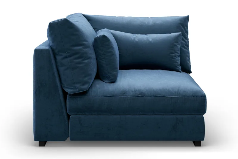 Kulmamoduuli Dubai Sametti extra syvä - Sininen - Huonekalut - Sohva - Moduulisohva - Kulmamoduuli