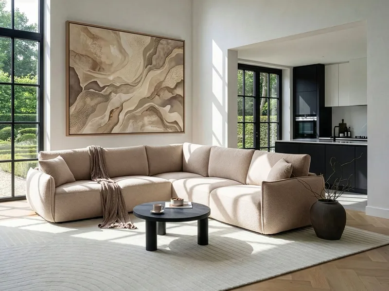 Mesnali 5-istuttava moduulisohva, vasenkätinen - Beige - Huonekalut - Sohva - Moduulisohva