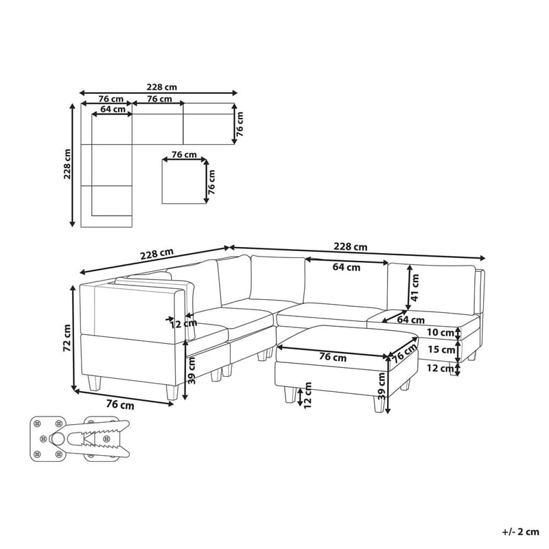 Modulaarinen sohva Unstad - Huonekalut - Sohva - Moduulisohva