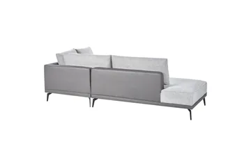 Modulsoffa Beliani Myken Beige/brun/svart, Högervänd Grey Right-faced - Harmaa - Huonekalut - Sohva - Moduulisohva