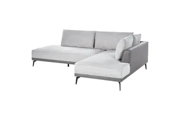Modulsoffa Beliani Myken Beige/brun/svart, Högervänd Grey Right-faced - Harmaa - Huonekalut - Sohva - Moduulisohva