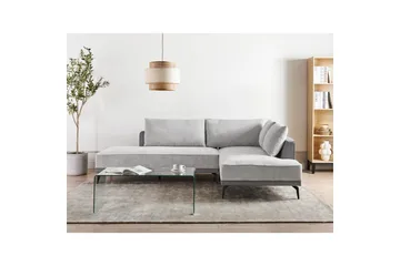 Modulsoffa Beliani Myken Beige/brun/svart, Högervänd Grey Right-faced - Harmaa - Huonekalut - Sohva - Moduulisohva