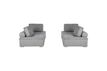 Modulsoffa Beliani Tibro Beige/ljust trä Grey||Light colored wood - Huonekalut - Sohva - Moduulisohva