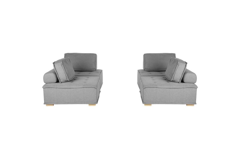 Modulsoffa Beliani Tibro Beige/ljust trä Grey||Light colored wood - Huonekalut - Sohva - Moduulisohva