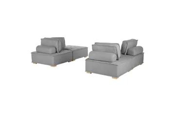 Modulsoffa Beliani Tibro Beige/ljust trä Grey||Light colored wood - Huonekalut - Sohva - Moduulisohva