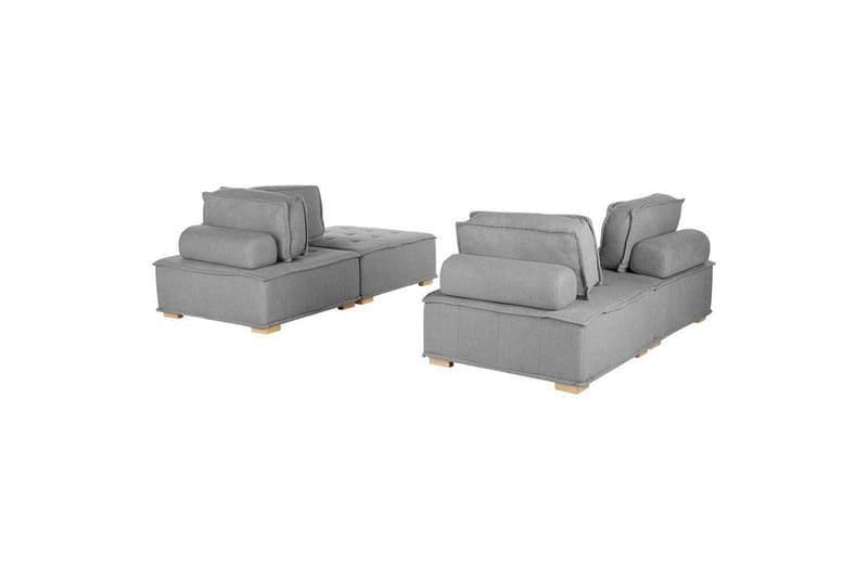 Modulsoffa Beliani Tibro Beige/ljust trä Grey||Light colored wood - Huonekalut - Sohva - Moduulisohva