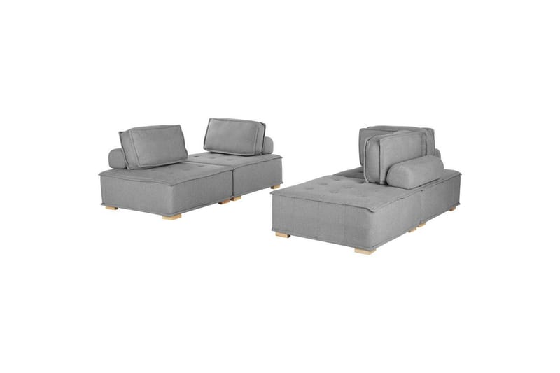 Modulsoffa Beliani Tibro Beige/ljust trä NO_BRAND Grey||Light colored wood - Huonekalut - Sohva - Moduulisohva
