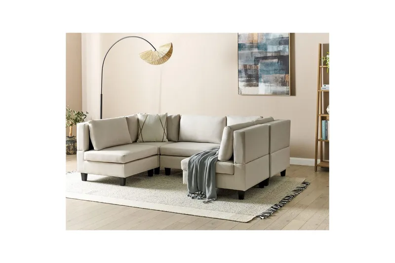 Modulsoffa Beliani Unstad Beige/svart Beige, Black - Huonekalut - Sohva - Moduulisohva - Moduulisohvakokonaisuus