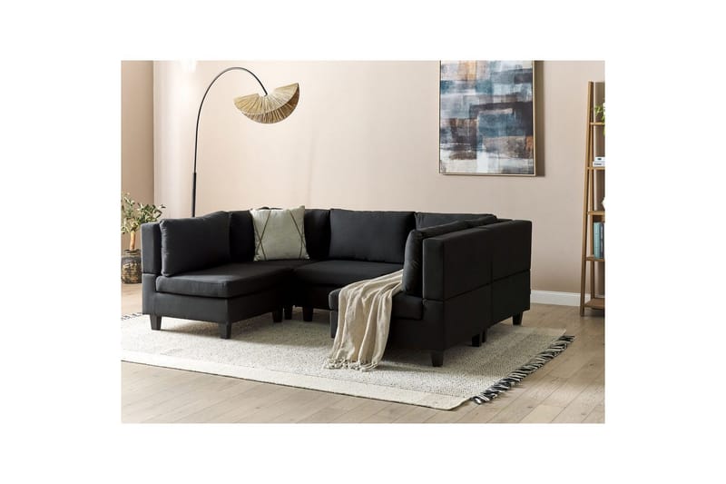 Modulsoffa Beliani Unstad Beige/svart NO_BRAND Black - Huonekalut - Sohva - Moduulisohva - Moduulisohvakokonaisuus