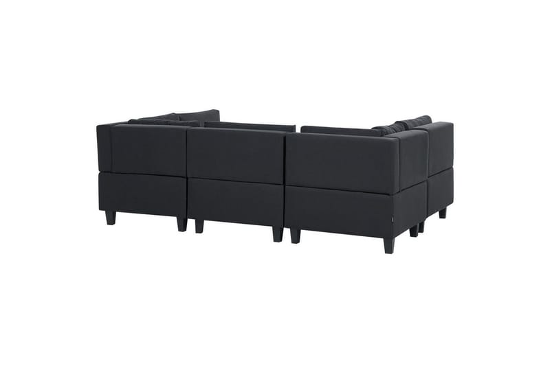 Modulsoffa med fotpall Beliani Unstad Beige/svart, Symmetrisk Black - Huonekalut - Sohva - Moduulisohva - Moduulisohvakokonaisuus