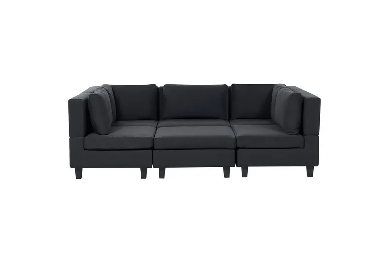 Modulsoffa med fotpall Beliani Unstad Beige/svart, Symmetrisk Black, undefined