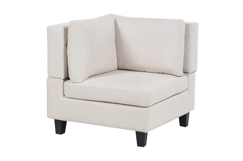 Modulsoffa med fotpall Beliani Unstad Beige/svart, Vänstervänd Beige, Black - Huonekalut - Sohva - Moduulisohva
