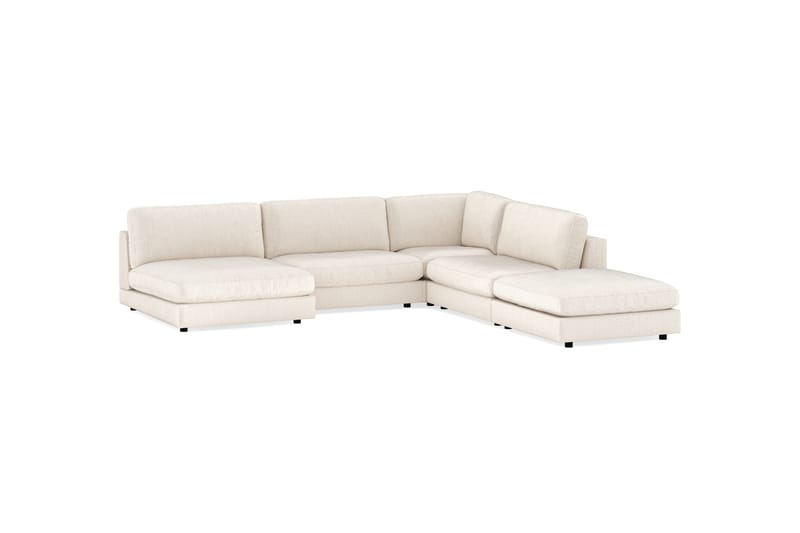 Arken 6-istuttava Käännettävä L-muotoinen Modulaarikulmasohva Divaanilla + Rahi Manchesterekankaalla - Beige - Huonekalut - Sohva - Moduulisohva