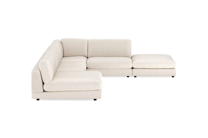 Arken 6-istuttava Käännettävä L-muotoinen Modulaarikulmasohva Divaanilla + Rahi Manchesterekankaalla - Beige - Huonekalut - Sohva - Moduulisohva