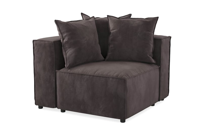 Cubo 1-istuttava Vasemmanpuoleinen Moduuli Sametti 108 cm leveä - Tummanharmaa - Huonekalut - Sohva - Moduulisohva - Muut moduulisohvan moduulit