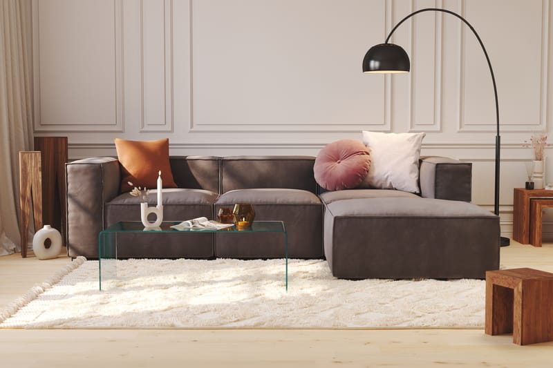Cubo 1-istuttava Vasemmanpuoleinen Moduuli Sametti 108 cm leveä - Tummanharmaa - Huonekalut - Sohva - Moduulisohva - Muut moduulisohvan moduulit