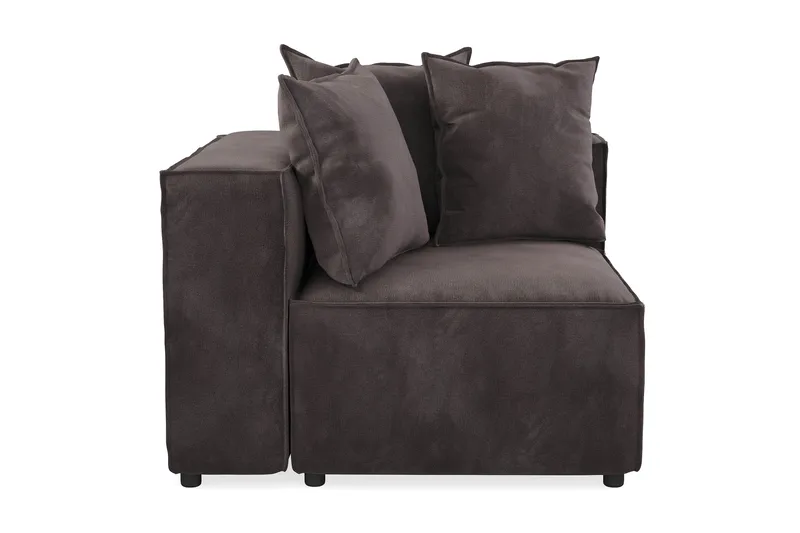 Cubo 1-istuttava Vasemmanpuoleinen Moduuli Sametti 108 cm leveä - Tummanharmaa - Huonekalut - Sohva - Moduulisohva - Muut moduulisohvan moduulit