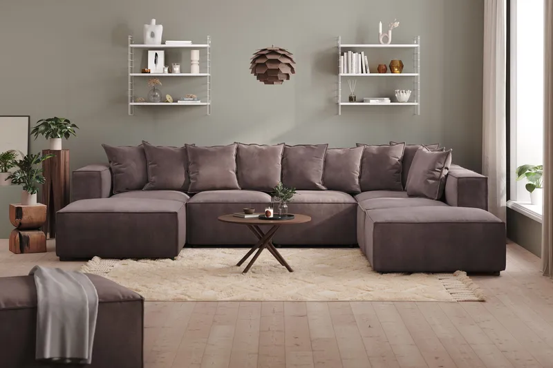 Cubo 1-istuttava Vasemmanpuoleinen Moduuli Sametti 108 cm leveä - Tummanharmaa - Huonekalut - Sohva - Moduulisohva - Muut moduulisohvan moduulit