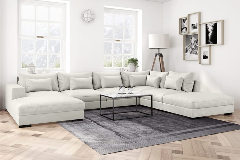 Käsinoja Oikea Dubai Sametti - Valkoinen - Huonekalut - Sohva - Moduulisohva - Muut moduulisohvan moduulit