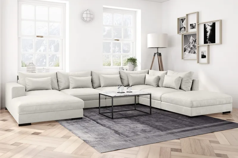 Käsinoja Oikea Dubai Sametti - Valkoinen - Huonekalut - Sohva - Moduulisohva - Muut moduulisohvan moduulit