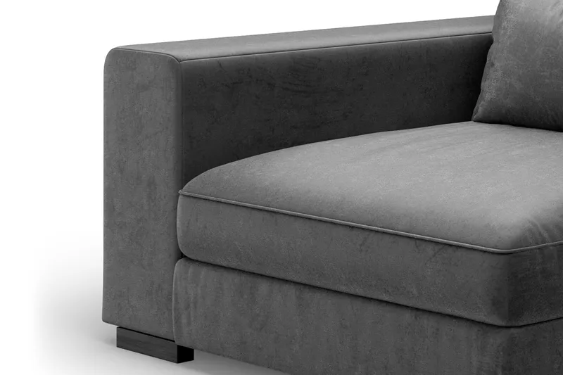 Käsinoja Vasen Dubai Sametti - Tummanharmaa - Huonekalut - Sohva - Moduulisohva - Muut moduulisohvan moduulit